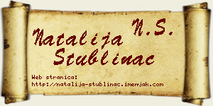 Natalija Stublinac vizit kartica